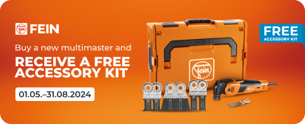 Buy a new FEIN MULTIMASTER and receive a FREE Best of E-Cut Starlock Plus set