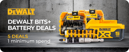 DeWALT Bits + Battery deals: free gifts with minimum spends