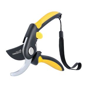 Secateurs Bypass Pruner, Two Blade Opening, Non-Stick Wrist Strap, SK5 Steel Blade, Teflon Coated Cutting Blade with Safety Lock, for Precision Cutting Comfortable Size 215mm TOUGH MASTER 