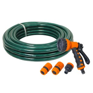 Faithfull FAIHOSE20AV PVC Garden Hose 20m With Fittings & Spray Gun