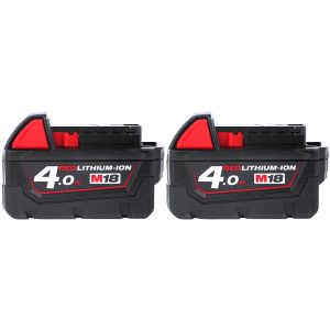 Milwaukee Genuine M18B4 18V Red Lithium-Ion 4.0Ah Battery Twin Pack