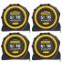 TOUGH MASTER® Tape Measure AUTOLOCK with 25mm Magnetic Blade Metric / Imperial - 5 Metres - Pack of 4