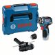 Bosch GSR 12V-35 FC, GFA 12-H, Aux Handle, Depth Gauge, with L-Boxx - 06019H300B