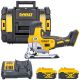 DeWalt DCS335 18V XR Cordless Brushless Body Grip Jigsaw With 2 x 5.0Ah Batteries, Charger & DWST1-70703 TStak Case