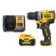 DeWalt DCD701 10.8V / 12V XR Cordless Brushless Sub-Compact Drill Driver With 1 x 5.0Ah Battery & Charger