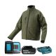 Makita DCJ205FMO 14.4/18v LXT Heated Jacket Olive Green With 1 x 3.0Ah Battery & Charger