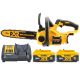 DeWalt DCM565 18V XR Li-ion 30cm Cordless Brushless Compact Chainsaw With 2 x 5.0Ah Batteries & Charger