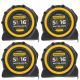 TOUGH MASTER® Tape Measure AUTOLOCK with 25mm Magnetic Blade Metric / Imperial - 5 Metres - Pack of 4