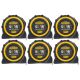 TOUGH MASTER® Tape Measure AUTOLOCK with 25mm Magnetic Blade Metric / Imperial - 5 Metres - Pack of 6