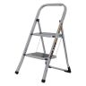 TOUGH MASTER Steel Step Ladder Folding Step Stool with Handrail & Wide Platform - 2 Steps (TM-SSL2)