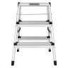 TOUGH MASTER Folding Step Ladder Double-Sided 3 Step Aluminium Step Stool with Anti-Slip Feet | TM-FSS3