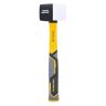 TOUGH MASTER Rubber Mallet Hammer Combination Rubber Mallet Hand Tool Black & White with Non-Slip Fiberglass Handle - 16 Oz (TM-RM16F)